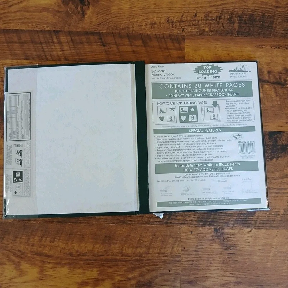 PIONEER EZ LOAD 8-1/2x11 Photo Memory Book Dark Green/Gold Scrapbook NEW